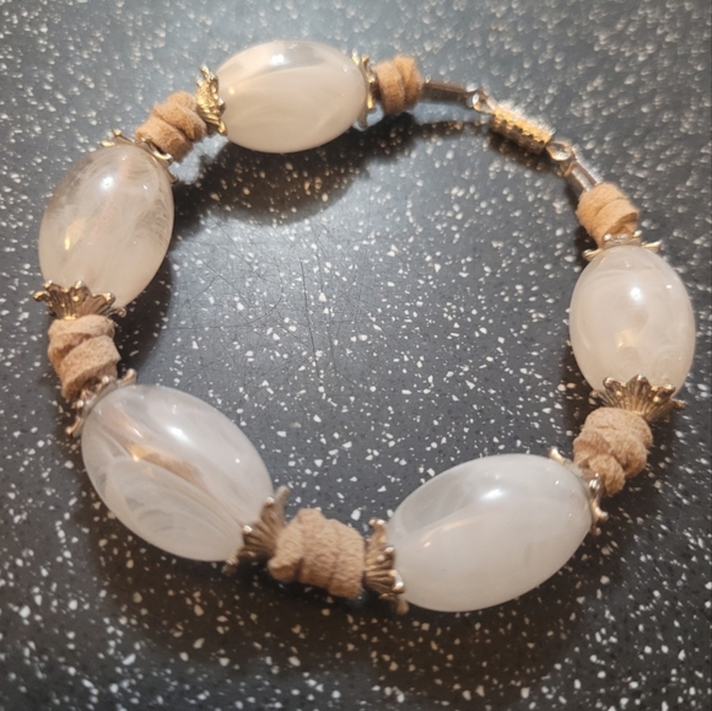 Sonoma Lampwork Glass Bead Leather Bracelet